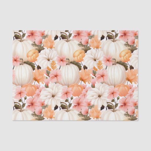 Herfst Pompoen en Bloemen Herfst Decoupage Tissuepapier (Voorkant)