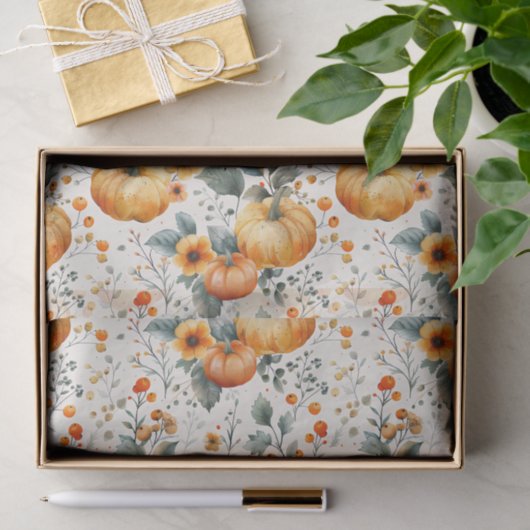 Herfst Pompoen en Bloemen Herfst Decoupage Tissuepapier (Geschenk)