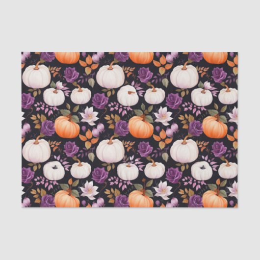 Herfst Pompoen en Bloemen Herfst Decoupage Tissuepapier (Voorkant)