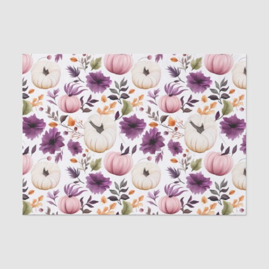 Herfst Pompoen en Bloemen Herfst Decoupage Tissuepapier (Voorkant)