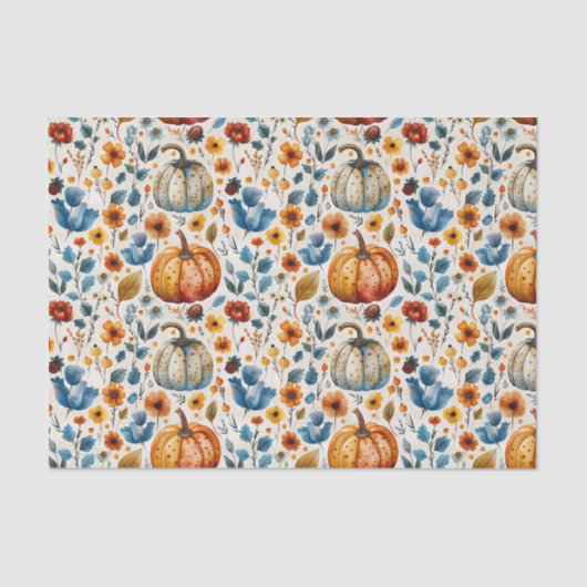 Herfst Pompoen en Bloemen Herfst Decoupage Tissuepapier (Voorkant)