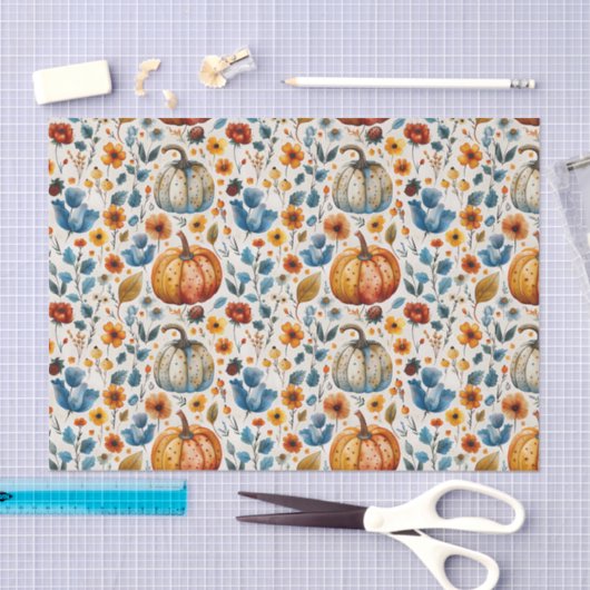 Herfst Pompoen en Bloemen Herfst Decoupage Tissuepapier (Craft)