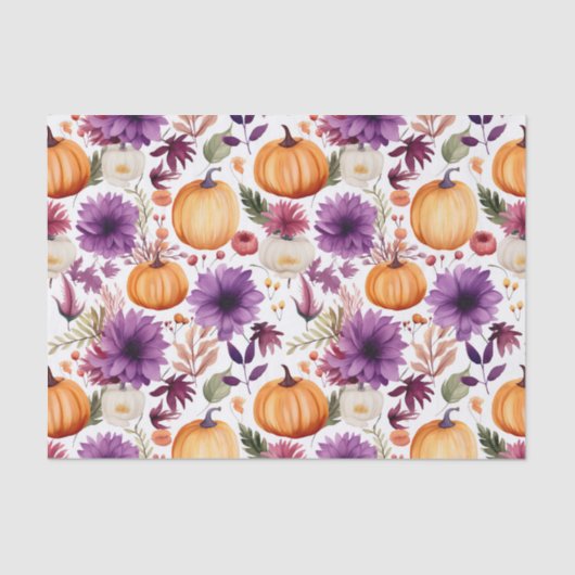 Herfst Pompoen en Bloemen Herfst Decoupage Tissuepapier (Voorkant)