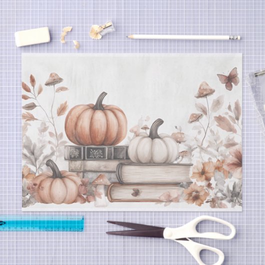 Herfst Pompoen en Bloemen Herfst Decoupage Tissuepapier (Craft)