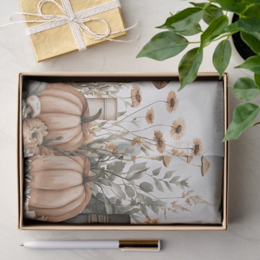 Herfst Pompoen en Bloemen Herfst Decoupage Tissuepapier (Geschenk)