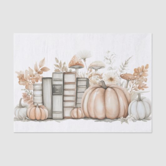 Herfst Pompoen en Bloemen Herfst Decoupage Tissuepapier (Voorkant)