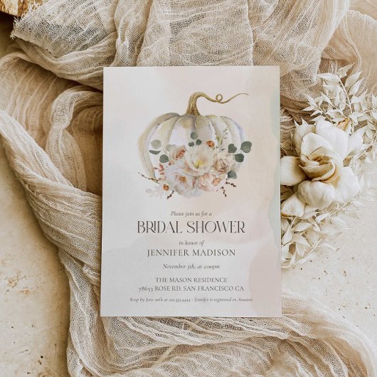 Herfst Pompoen en Bloemen Vrijgezellenfeest Kaart