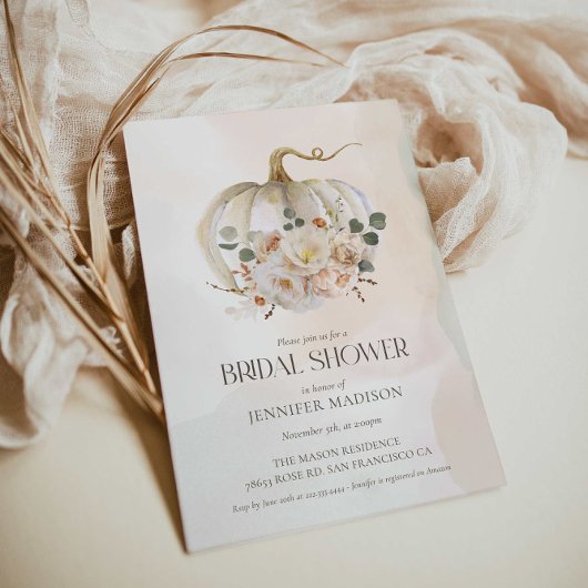 Herfst Pompoen en Bloemen Vrijgezellenfeest Kaart