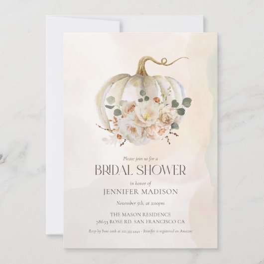 Herfst Pompoen en Bloemen Vrijgezellenfeest Kaart (Voorkant)