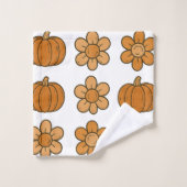Herfst Pompoen en Daisy Pattern Bad Handdoek (Wasdoekje)