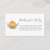 Herfst Pompoen en groen Boeken voor Baby shower Informatiekaartje (Voorkant)