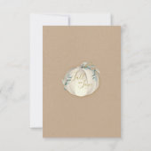 Herfst pompoen en groen reactie RSVP kaartje (Achterkant)