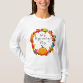 Herfst pompoen en herfstbladeren t-shirt (Voorkant)