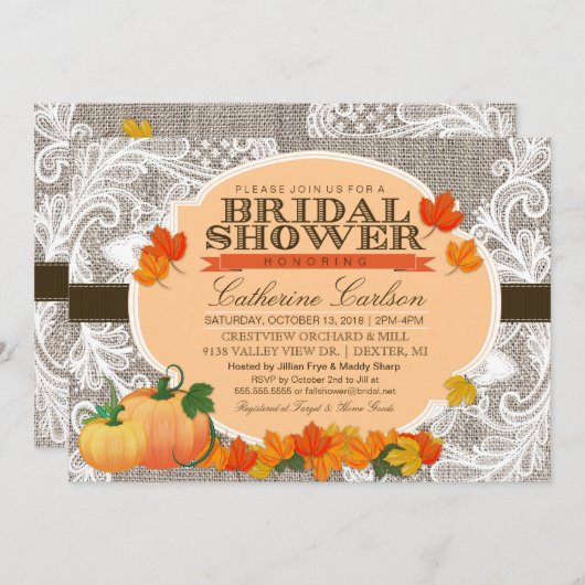 Herfst, pompoen en lederen, Vrijgezellenfeest Kaart (Voorkant / Achterkant)