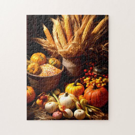 Herfst pompoen en maïs puzzel (Verticaal)