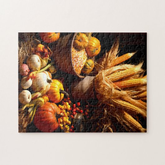 Herfst pompoen en maïs puzzel legpuzzel (Horizontaal)