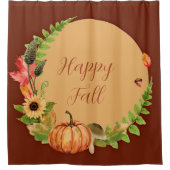 Herfst pompoen en natuur met aanpasbare tekst douchegordijn (Voorkant)