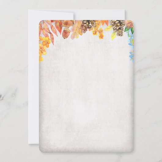 Herfst pompoen en olifant Baby shower uitnodiging (Achterkant)