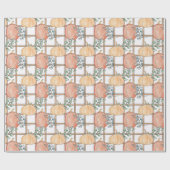 Herfst Pompoen en Plaid Ditsy Inpakpapier (Vlak)
