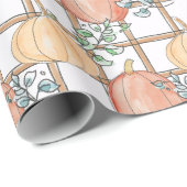 Herfst Pompoen en Plaid Ditsy Inpakpapier (Rol Hoek)