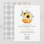 Herfst Pompoen en Zonnebloemen Baby shower per Mai Kaart (Voorkant / Achterkant)