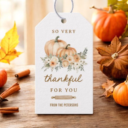 Herfst Pompoen Erg Dankbaar Voor Jou Thanksgiving Cadeaulabel
