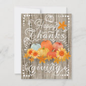 Herfst Pompoen Es As Feestdagenkaart (Voorkant)