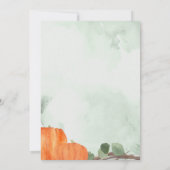 Herfst Pompoen Eucalyptus Krans Baby Shower Kaart (Achterkant)