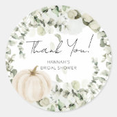 Herfst pompoen eucalyptus Vrijgezellenfeest Ronde Sticker (Voorkant)