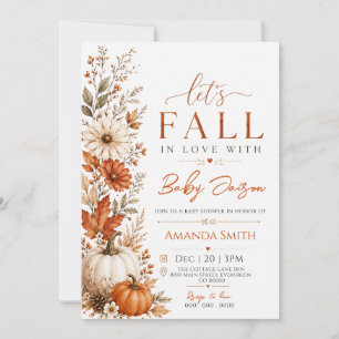 Herfst Pompoen Fall in Love Baby Shower Kaart