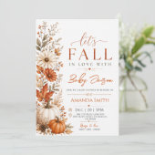 Herfst Pompoen Fall in Love Baby Shower Kaart (Staand voorkant)