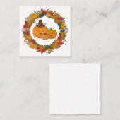 Herfst Pompoen Familie Krans Notitiekaartje (Voorkant / Achterkant)
