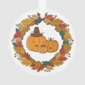 Herfst Pompoen Familie Krans Ornament (achterkant)