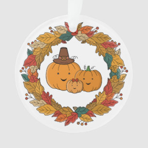Herfst Pompoen Familie Krans Ornament
