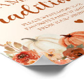 Herfst pompoen familie tradities Baby shower teken Poster (Hoek)