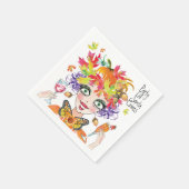 Herfst pompoen feest 'tot de kerstman komt papiere servet (Hoek)