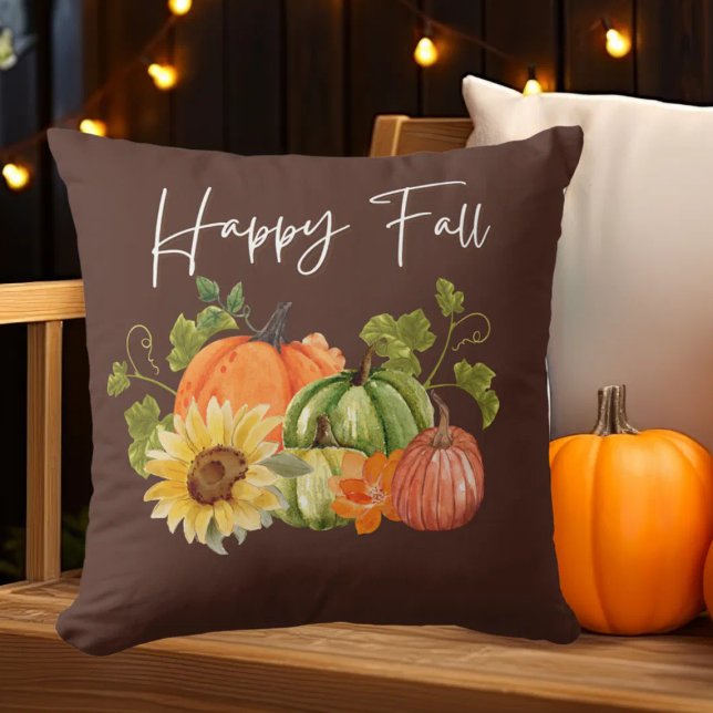 Herfst pompoen floraal Sierkussen (Creator heeft geüpload)