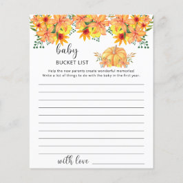 Herfst pompoen florale baby bucket list