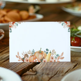 Herfst Pompoen Food Tent Place Card Plaatskaartje