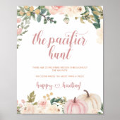 Herfst Pompoen Fopspeen Hunt Baby shower Spel Post Poster (Voorkant)