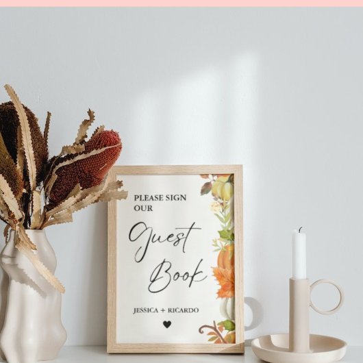 Herfst pompoen Gelieve te ondertekenen ons bord va Poster