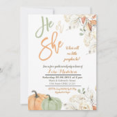 Herfst pompoen gender reveal kaart uitnodiging (Voorkant)