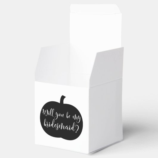 Herfst pompoen gepersonaliseerd bruidsmeisje voors bedankdoosjes (Geopend)