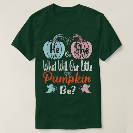 Herfst pompoen Geslacht Laat hem of zij zien T-shirt (Design voorkant)