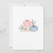 Herfst Pompoen Geslacht Onthullen Roze & Blauwe Bl Kaart (Achterkant)