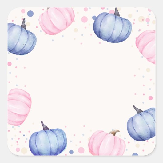 Herfst Pompoen Geslacht Onthulling Stickers Roze B (Voorkant)