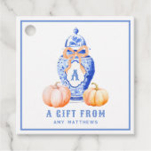 Herfst pompoen | Ginger Jar gepersonaliseerd Bedankjes Labels (Voorkant)