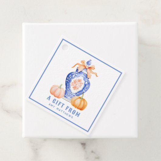 Herfst pompoen | Ginger Jar gepersonaliseerd Bedankjes Labels (In situ)