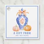 Herfst pompoen | Ginger Jar gepersonaliseerd Bedankjes Labels (Voorkant)