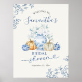 Herfst Pompoen Ginger Pot Chinoiserie Welkom Bord Poster (Voorkant)